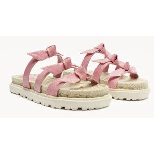 ALEXANDRE BIRMAN Lolita Espadrille Flat Slide Sandals Fresh In Pink - Size US 11